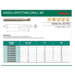 10mm HSSCo8 90 Degree NC Spot Spotting Drill